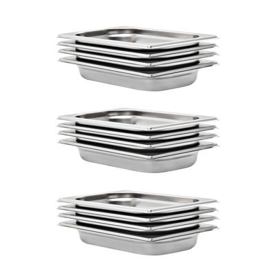 Gastronormbakken 12 st GN 1/4 40 mm roestvrij staal
