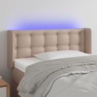 Hoofdbord LED 103x16x78/88 cm kunstleer cappuccinokleurig