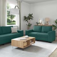 3-delige Loungeset met kussens stof donkergroen