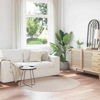 VidaXL Antislip shaggy tapijt crème 160 x 160 cm pp