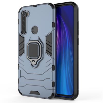 Voor Redmi Note8 Pro PC + TPU schokbestendige beschermhoes met magnetische ring houder (marineblauw)