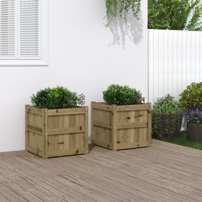 VidaXL Plantenbakken 2 st cm geïmpregneerd hout