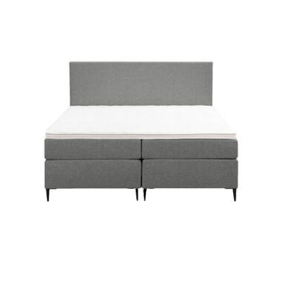 Boxspring Liv egaal - lichtgrijs - 160x200 cm - slanke poot - Leen Bakker