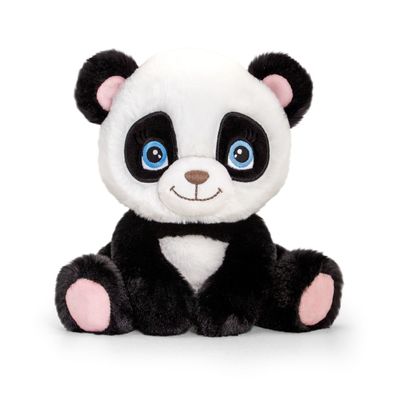 Pluche knuffel dier zwart/witte panda 25 cm   -