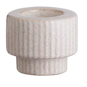 Kandelaar Ribe - zand - keramiek - 8xØ7 cm - Leen Bakker