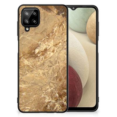 Samsung Galaxy A12 Marmeren Print Telefoonhoesje Marmer Creme