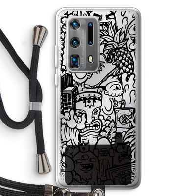 Vexx Black Mixtape: Huawei P40 Pro Plus Transparant Hoesje met koord