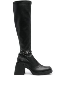 Justine Clenquet bottes en cuir Chloe 90mm à semelle épaisse - Noir