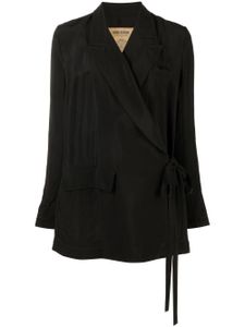 Uma Wang blazer ceinturé à revers crantés - Noir
