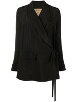 Uma Wang blazer ceinturé à revers crantés - Noir Uma Wang blazer ceinturé à revers crantés - Noir