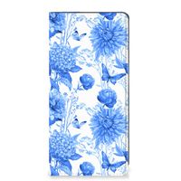 Smart Cover voor OPPO A54 5G | A74 5G | A93 5G Flowers Blue - thumbnail