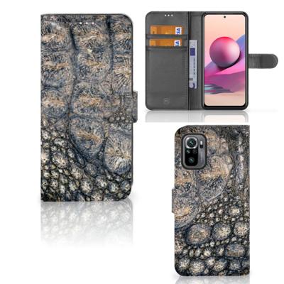 Xiaomi Redmi Note 10S | 10 4G | Poco M5s | Telefoonhoesje | Met pasjeshouder | Krokodillenprint