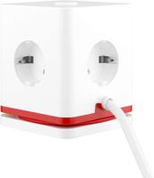 IOIO contactdoos SW1000, 3 stopcontacten en 3 USB-poorten, kubus, wit