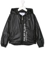 Philipp Plein Junior veste à capuche à logo - Noir - thumbnail