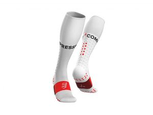 Compressport Full socks Run compressiesokken wit T1