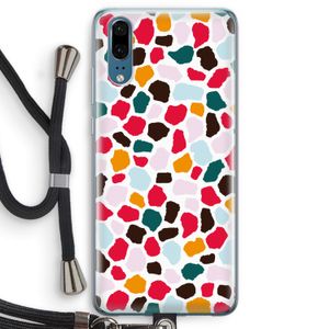 Colored Giraffe: Huawei P20 Transparant Hoesje met koord