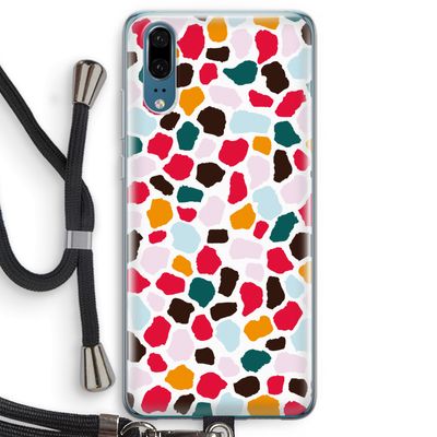 Colored Giraffe: Huawei P20 Transparant Hoesje met koord