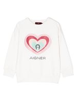 Aigner Kids sweat à motif cœur pailleté - Blanc - thumbnail