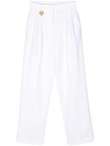 Moschino pantalon de tailleur Heart Lock - Blanc