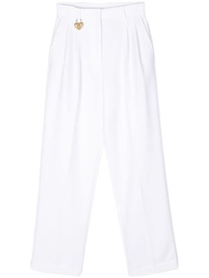 Moschino pantalon de tailleur Heart Lock - Blanc