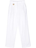 Moschino pantalon de tailleur Heart Lock - Blanc