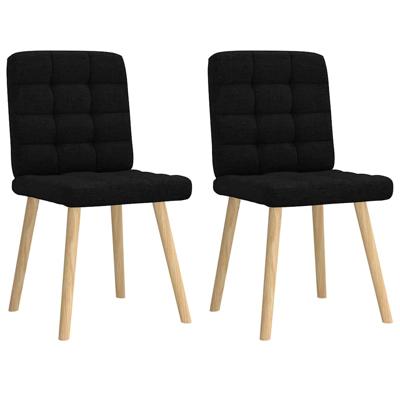 Eetkamerstoelen 2 st stof zwart