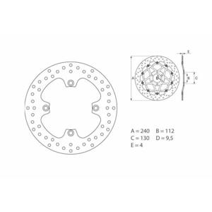 BREMBO Serie Oro remschijf, remschijven voor de moto, vast 68B40789