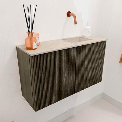 Toiletmeubel Mondiaz Joya Dlux | 70 cm | Meubelkleur Shadow | Faye wastafel Frappe Wasbak Rechts | Zonder kraangat(en)