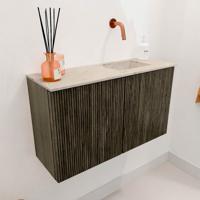 Toiletmeubel Mondiaz Joya Dlux | 70 cm | Meubelkleur Shadow | Faye wastafel Frappe Wasbak Rechts | Zonder kraangat(en)