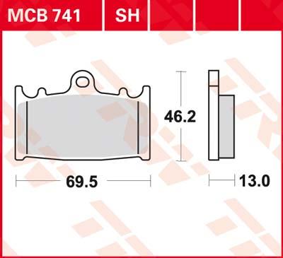 TRW Remblokken, en remschoenen voor de moto, MCB741SH Sinter street