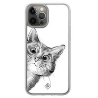 iPhone 12 (Pro) hybride hoesje - Kat kiekeboe