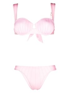 Noire Swimwear bikini à fermeture nouée - Rose