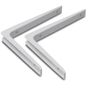 Plankdrager - Set van 8x stuks - aluminium - wit - 25 x 20 cm - 50 kg