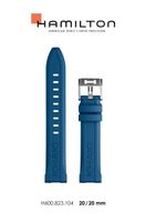 Horlogeband Hamilton H690.823.104 / H82345341 Rubber Blauw 20mm