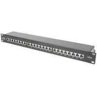 Digitus DIGITUS 24 poorten Netwerkpatchpaneel 483 mm (19) CAT 6A, CAT 6a (losse kabel CAT 7) 1 HE Meerdere kleuren Ingericht