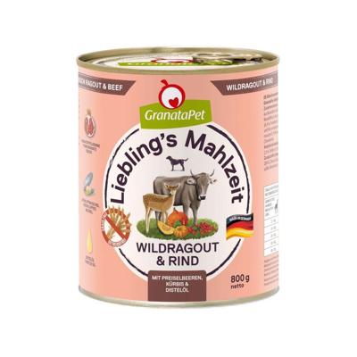 GRANATAPET Liebling's Mahlzeit Vension ragout and beef - natvoer voor honden - 800g