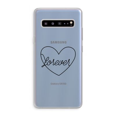 Forever heart black: Samsung Galaxy S10 5G Transparant Hoesje