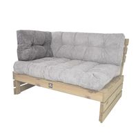 2L Home & Garden Zijkussen Ribcord Deluxe Kiezel - 60x40cm