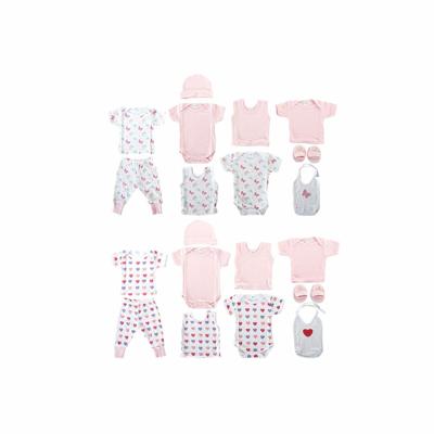 Kledingset DKD Home Decor Wit Roze (2 Stuks) Katoen 0-6 Maanden
