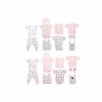 Kledingset DKD Home Decor Wit Roze (2 Stuks) Katoen 0-6 Maanden