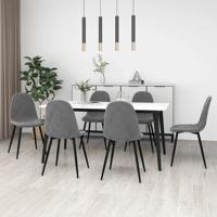 Eetkamerstoelen 6 st fluweel lichtgrijs