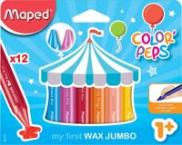 Maped waskrijt Color&apos;Peps Jumbo Early Age, doos van 12 stuks in geassorteerde kleuren