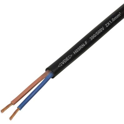 TRU COMPONENTS TC-13475120 Rubberkabel H05RN-F 2 x 1 mm² Zwart per meter