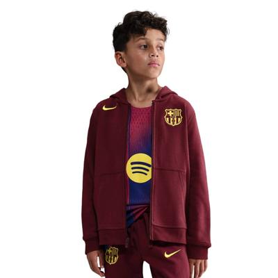 Nike FC Barcelona Club Fleece Vest 2025-2026 Kids Donkerrood Geel Nike FC Barcelona Club Fleece Vest 2025-2026 Kids Donkerrood Geel