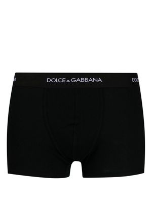Dolce & Gabbana boxer en coton à taille à logo - Noir