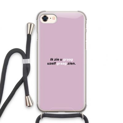 uzelf graag zien: iPhone 8 Transparant Hoesje met koord
