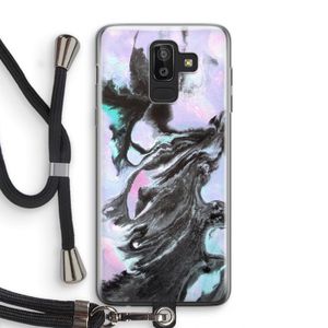 Pastel zwart: Samsung Galaxy J8 (2018) Transparant Hoesje met koord