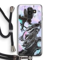 Pastel zwart: Samsung Galaxy J8 (2018) Transparant Hoesje met koord