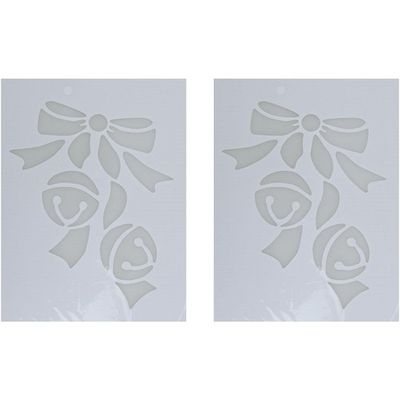 2x Kerst raamsjablonen/raamdecoratie kerstbellen plaatjes 35 cm