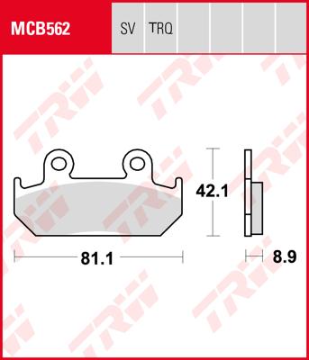 TRW Remblokken, en remschoenen voor de moto, MCB562TRQ Sinter track